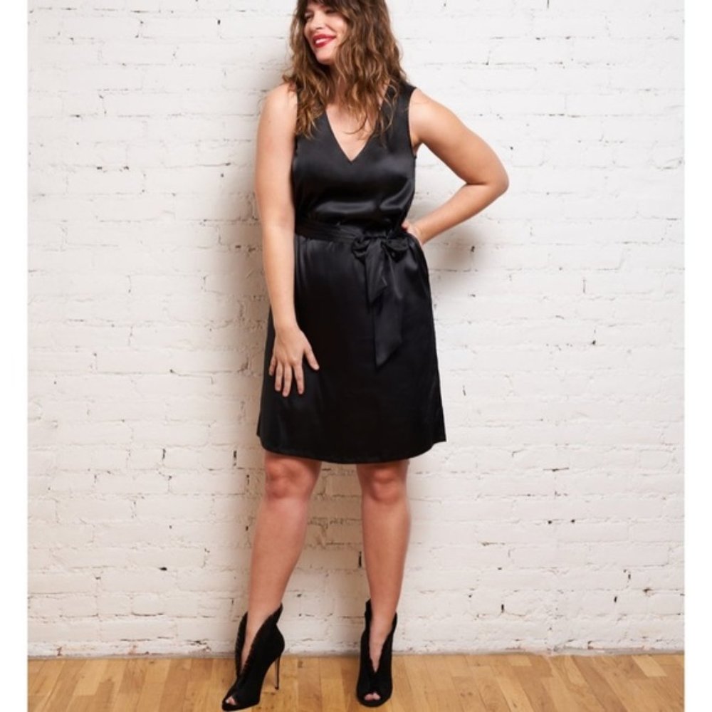 Universal Standard Spencer Satin Slip Dress Black